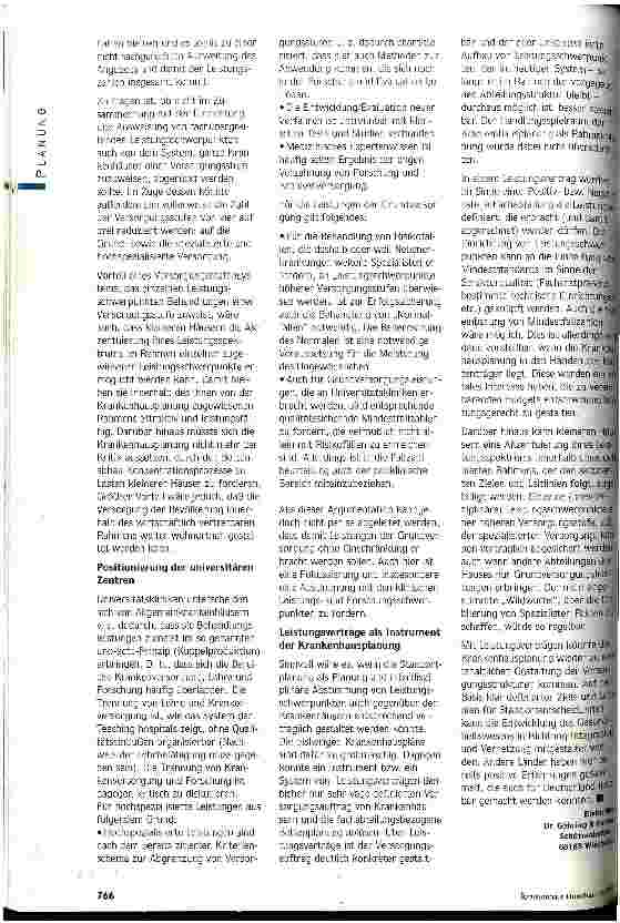 Vorschauseite 3: Krankenhausplanung über Leistungsverträge