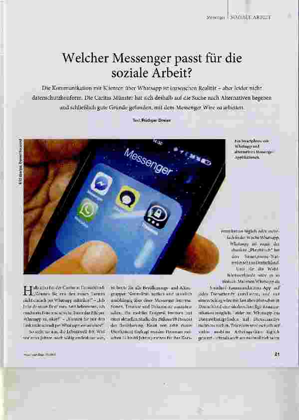 Vorschauseite 1: Welcher Messenger passt für die soziale Arbeit?