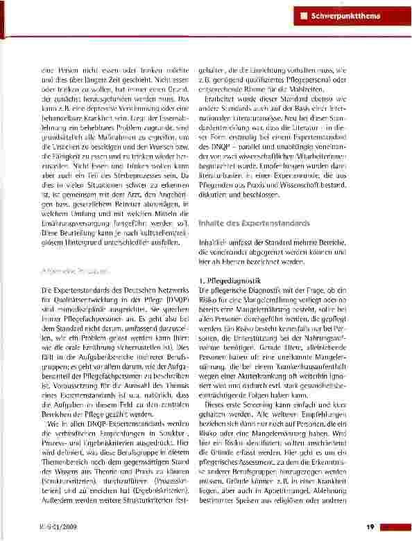 Vorschauseite 4: Ernährungsmanagement zur Sicherstellung und Förderung der oralen Ernährung in der Pflege: Der neue DNQP-Expertenstandard