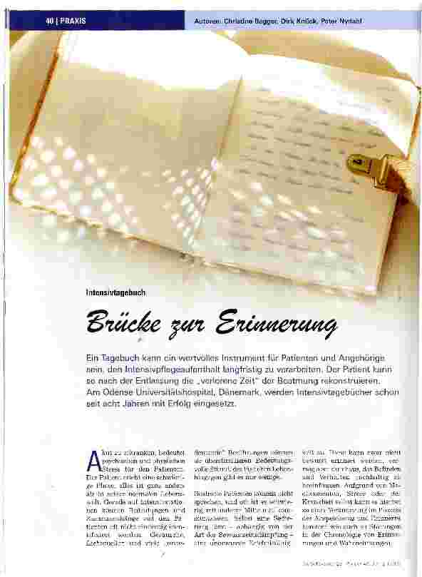 Vorschauseite 1: IntensivtagebuchBrücke zur Erinnerung