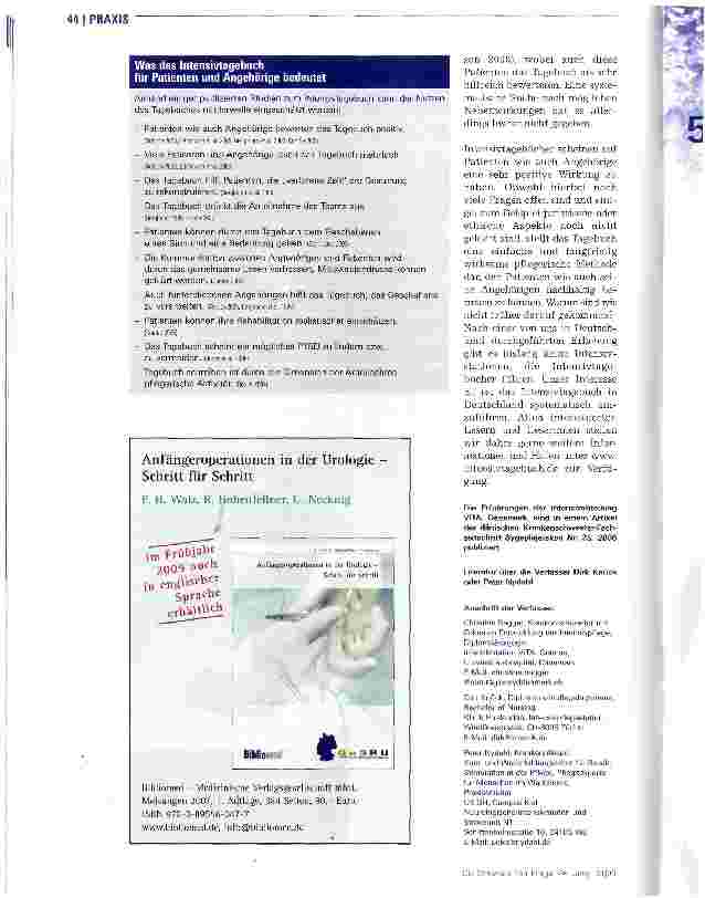 Vorschauseite 5: IntensivtagebuchBrücke zur Erinnerung