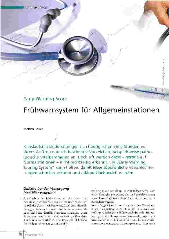 Vorschauseite 1: Frühwarnsystem für Allgemeinstationen