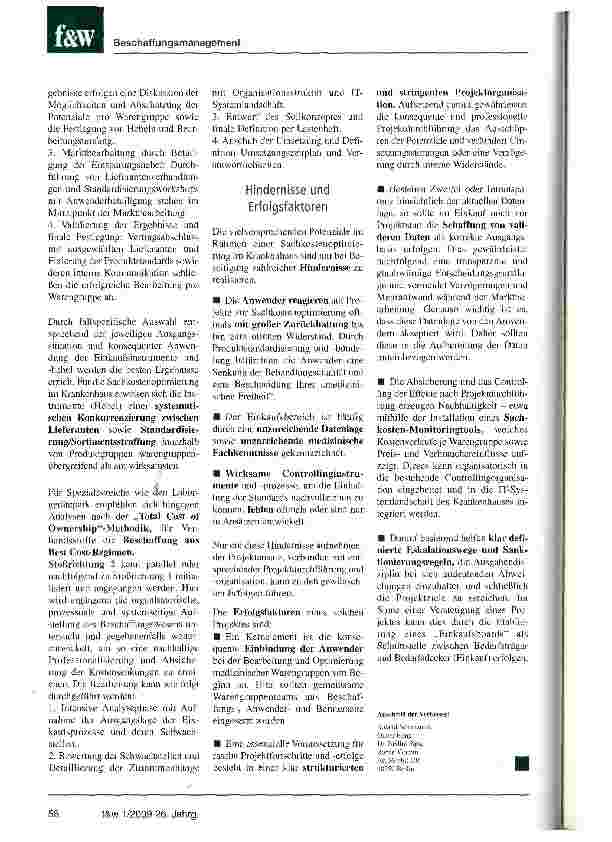 Vorschauseite 4: „Best in Class-EinkaufErschließung von nachhaltigen Potenzialen im Sachkostenmanagement von Krankenhäusern