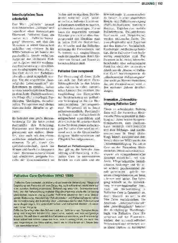 Vorschauseite 2: Palliative Pflege - der schützende Mantel