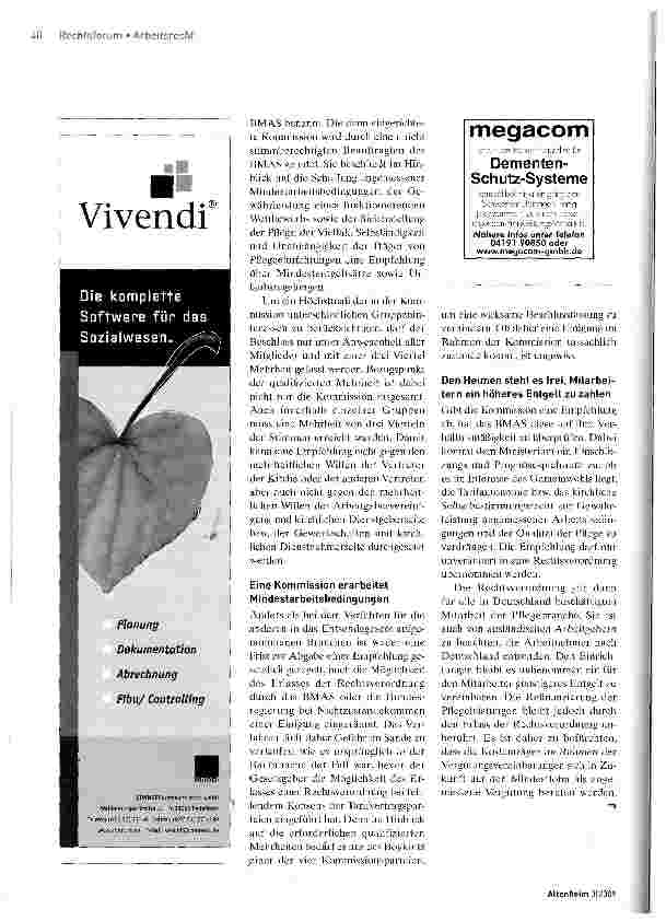 Vorschauseite 2: Mindestlohn in der Pflege kommt