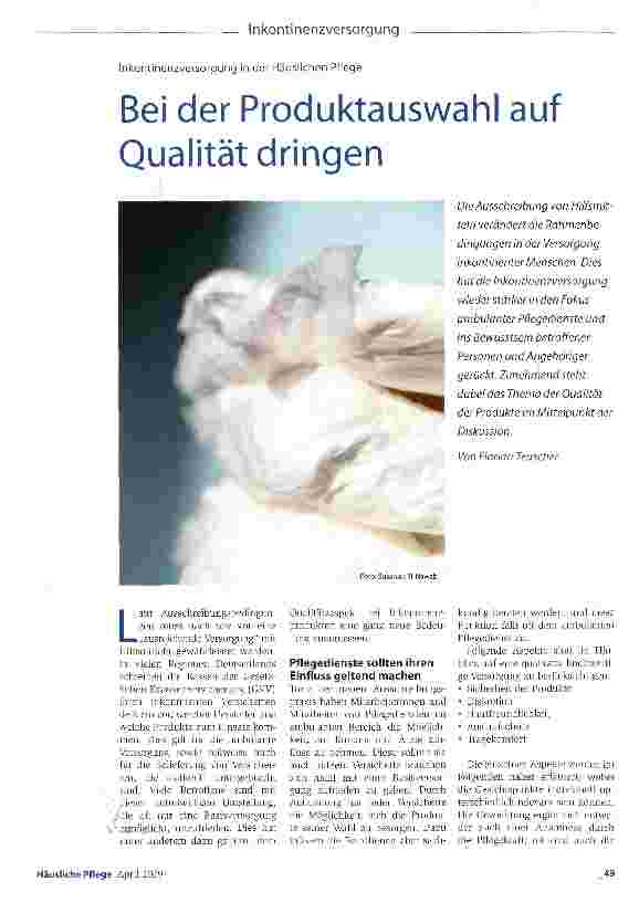 Vorschauseite 1: Bei der Produktauswahl auf Qualität dringen
