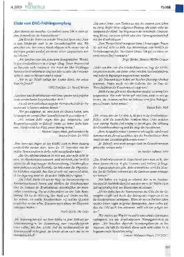 Vorschauseite 3: Frühlingsempfang 2009: 60-jähriges Bestehen der DKG