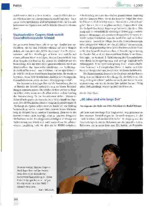 Vorschauseite 4: Frühlingsempfang 2009: 60-jähriges Bestehen der DKG