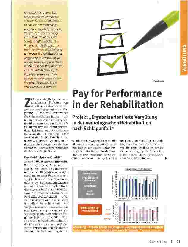 Vorschauseite 1: Pay for Performance in der Rehabilitation