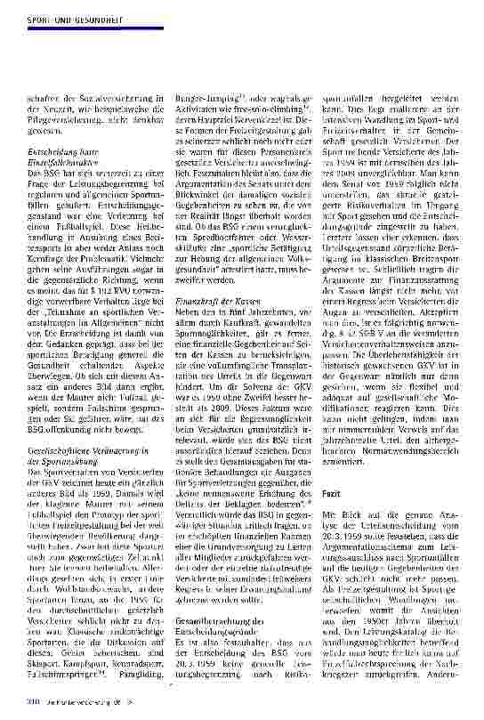 Vorschauseite 3: Sport als Problemfall der GKV?