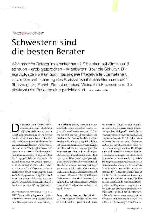 Vorschauseite 1: PROZESSMANAGEMENTSchwestern sind die besten Berater