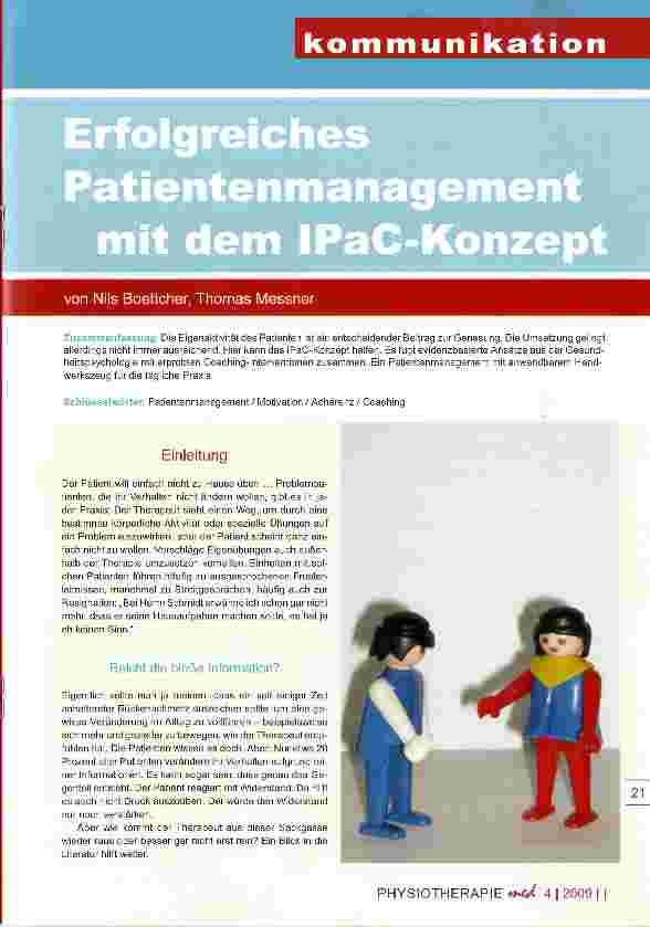 Vorschauseite 1: Erfolgreiches Patientenmanagement mit dem IPaC-Konzept