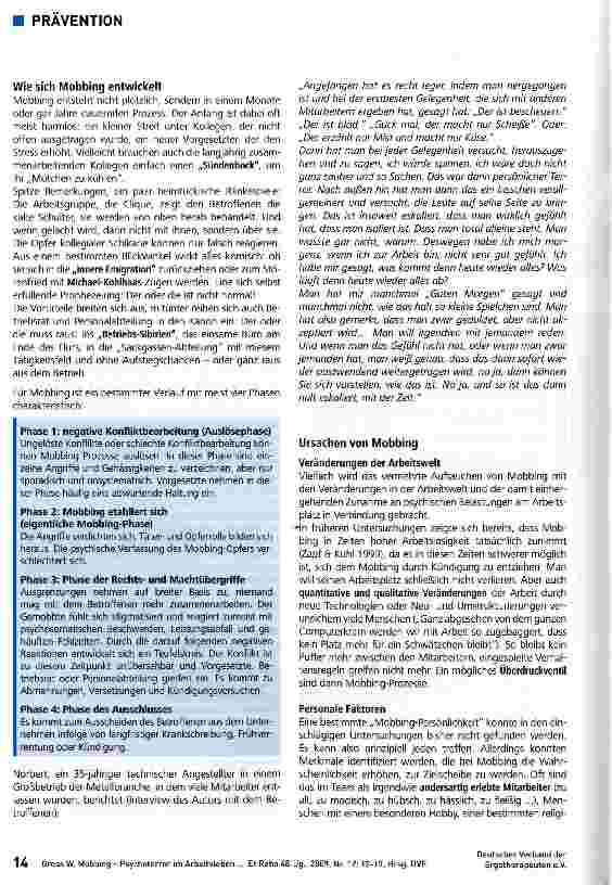 Vorschauseite 3: Mobbing - Psychoterror im Arbeitsleben