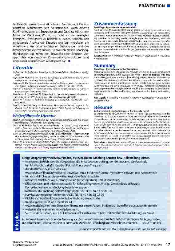 Vorschauseite 6: Mobbing - Psychoterror im Arbeitsleben