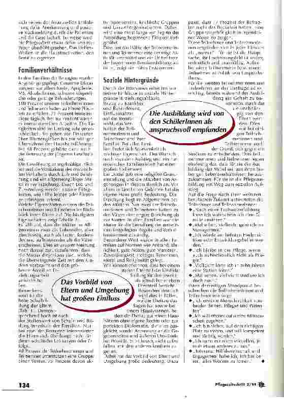 Vorschauseite 5: Befragung von KrankenpflegeschülerInnen zur Berufswahl: Wird man zur Pflege geboren?