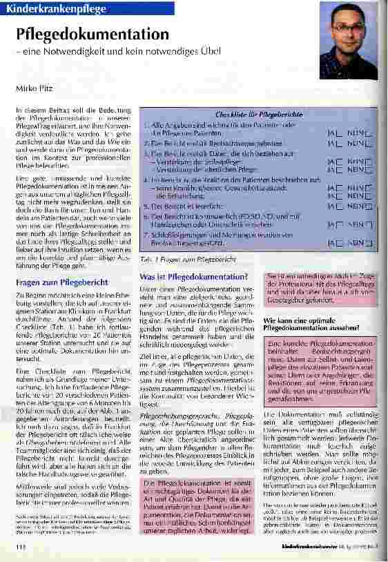 Vorschauseite 1: Pflegedokumentation - eine Notwendigkeit und kein notwendiges Übel