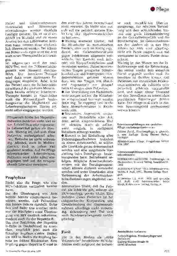 Vorschauseite 2: Hepatitis C -Die unterschätzte Gefahr?