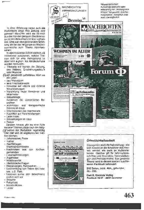 Vorschauseite 2: Heimzeitung - sie wird gelesen