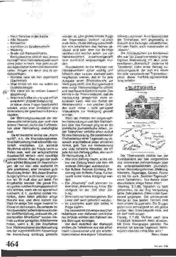 Vorschauseite 3: Heimzeitung - sie wird gelesen