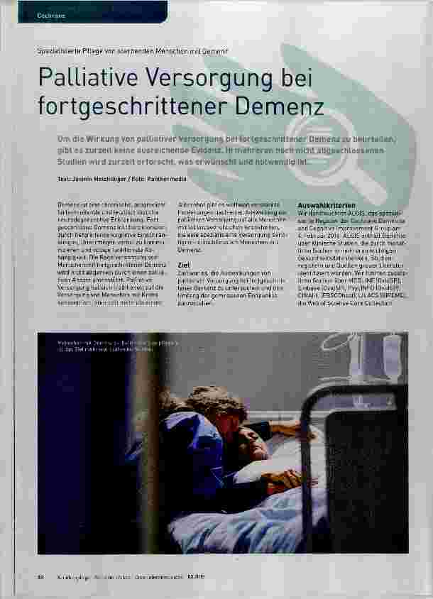 Vorschauseite 1: Palliative Versorgung bei fortgeschrittener Demenz