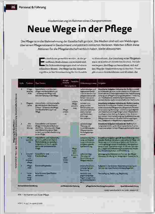 Vorschauseite 1: Neue Wege in der Pflege