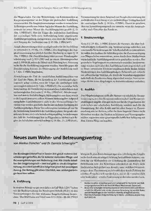 Vorschauseite 1: Neues zum Wohnund Betreuungsvertrag