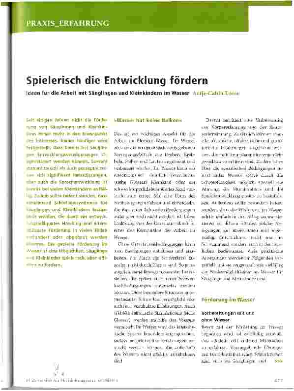Vorschauseite 1: Spielerisch die Entwicklung fördern