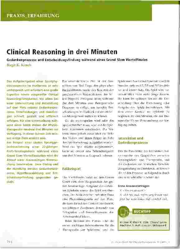 Vorschauseite 1: Clinical Reasoning in drei Minuten