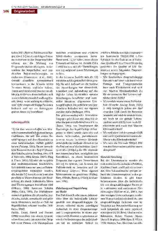 Vorschauseite 2: Individuelle Lebensqualität von drogenabhängigen Patienten in einem Entzugsprogramm: Selbstbeurteilung in einer Drogenentzugs-und Übergangsstation für Erwachsene