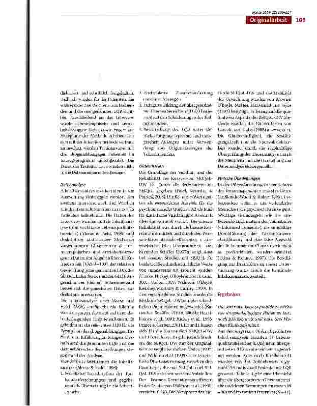 Vorschauseite 5: Individuelle Lebensqualität von drogenabhängigen Patienten in einem Entzugsprogramm: Selbstbeurteilung in einer Drogenentzugs-und Übergangsstation für Erwachsene