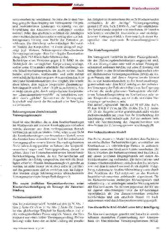 Vorschauseite 3: Kooperationen zwischen Arzt und Krankenhaus