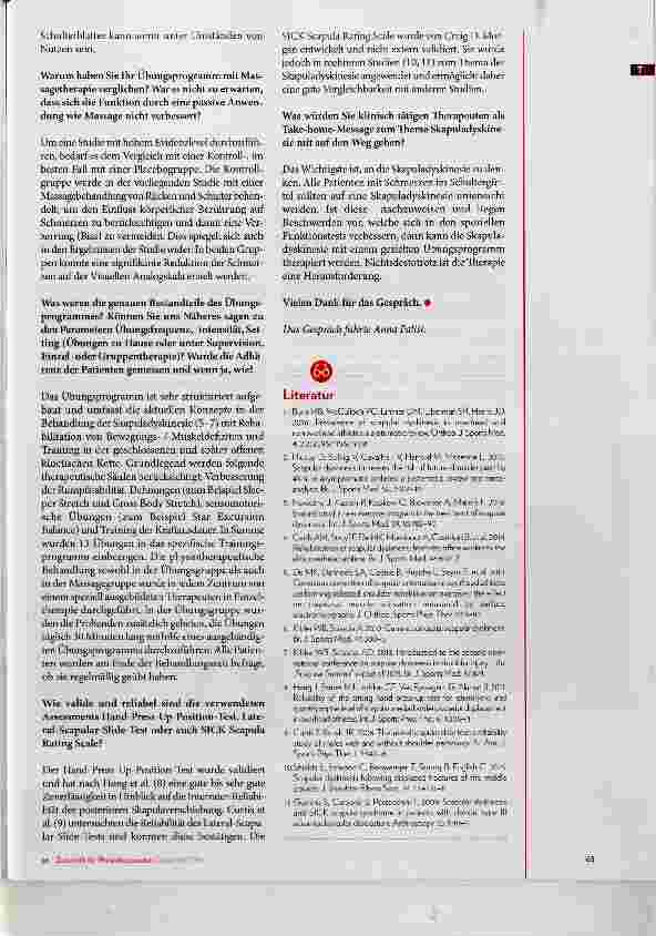 Vorschauseite 2: Spezifische Übungen bei Skapuladyskinesie