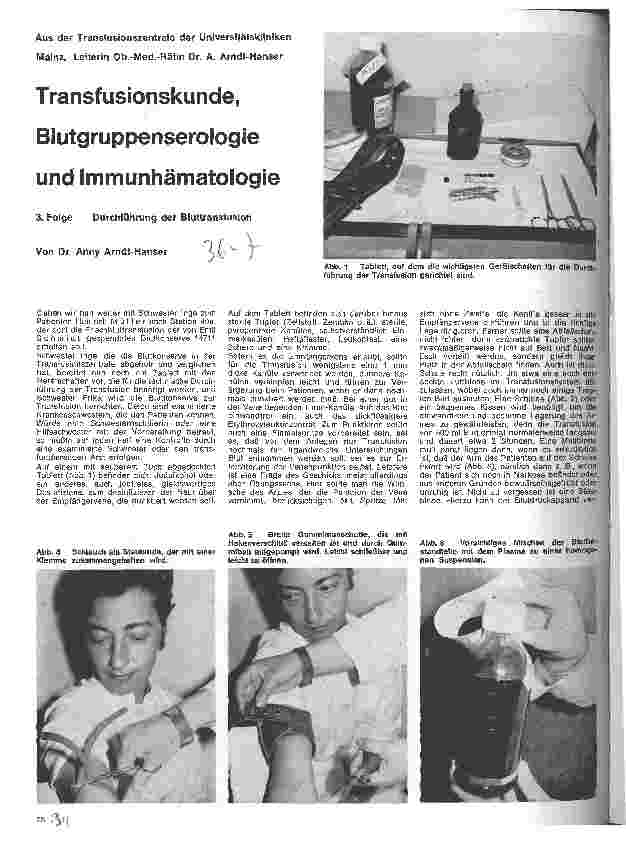 Vorschauseite 1: Transfusionskunde, Blutgruppenserologie und Immunhämatologie 3. Folge: Durchführung der Bluttransfusion