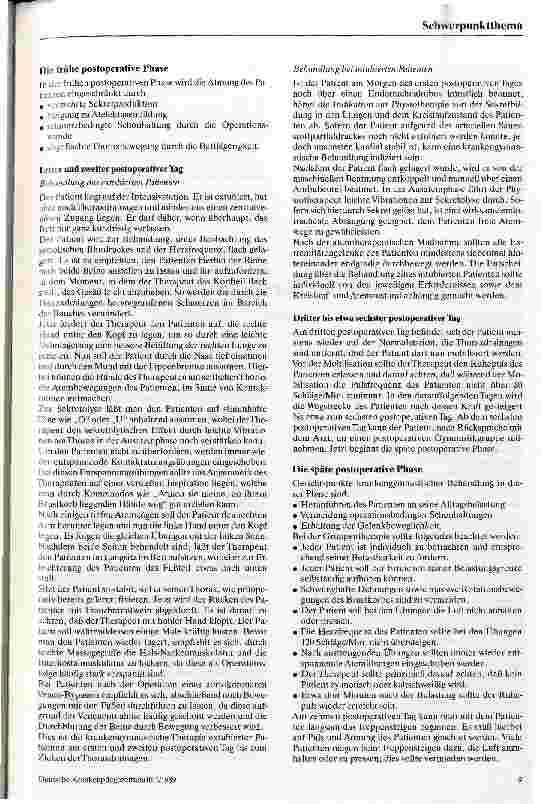 Vorschauseite 2: Physiotherapeutische Maßnahmen nach einer Herzoperation