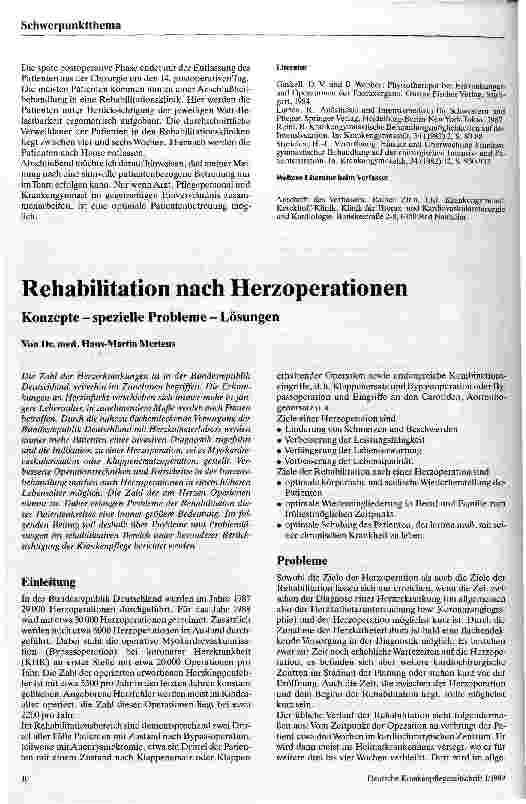 Vorschauseite 3: Physiotherapeutische Maßnahmen nach einer Herzoperation