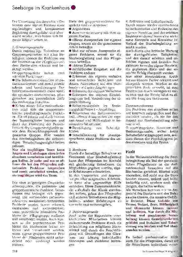 Vorschauseite 5: Die Problematik der Sterbebegleitung im Alltag der Pflegenden Es bedarf auch professioneller Hilfe für die Pflegenden