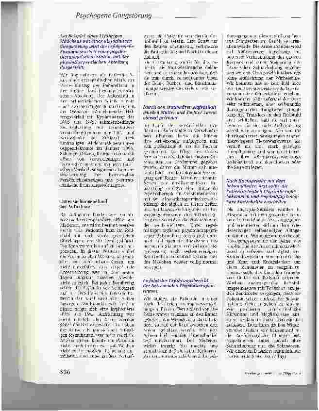 Vorschauseite 4: Die interdisziplinäre Zusammenarbeit von Kinder-und Jugendpsychiatrie und Physiotherapie am Beispiel psychogener Gangund Bewegungsstörungen