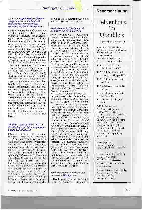 Vorschauseite 5: Die interdisziplinäre Zusammenarbeit von Kinder-und Jugendpsychiatrie und Physiotherapie am Beispiel psychogener Gangund Bewegungsstörungen