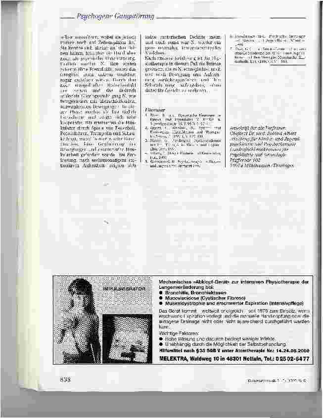 Vorschauseite 6: Die interdisziplinäre Zusammenarbeit von Kinder-und Jugendpsychiatrie und Physiotherapie am Beispiel psychogener Gangund Bewegungsstörungen