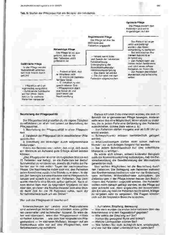Vorschauseite 4: Der Pflegestandard - Stufen der Pflegequalität
