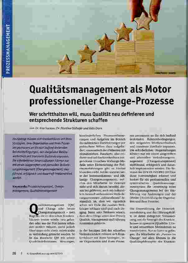 Vorschauseite 1: Qualltätsmanagement als Motor professioneller Change-Prozesse