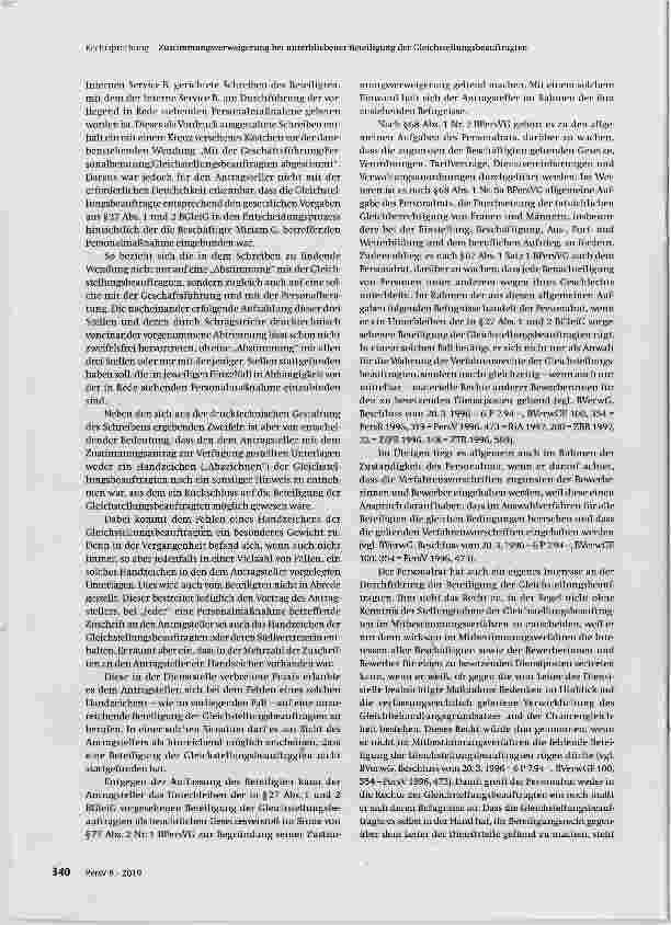 Vorschauseite 3: Zustimmungsverweigerung bei unterbliebener Beteiligung der Gleichstellungsbeauftragten