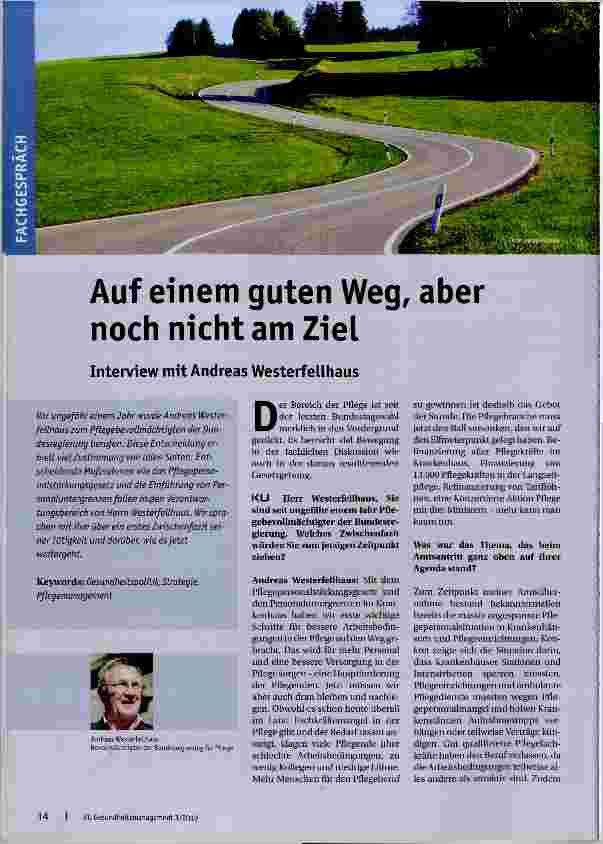Vorschauseite 1: Auf einem guten Weg, aber noch nicht am Ziel