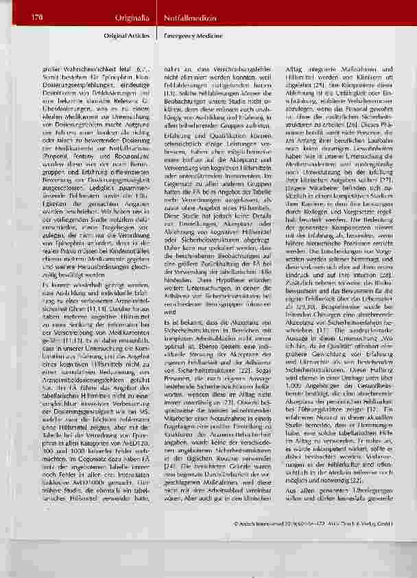 Vorschauseite 6: Der Einfluss von Ausbildung und Erfahrung auf Dosierungsfehler bei pädiatrischen Notfallmedikamenten - eine interventionelle Fragebogen-Studie mit tabellarischer Hilfe