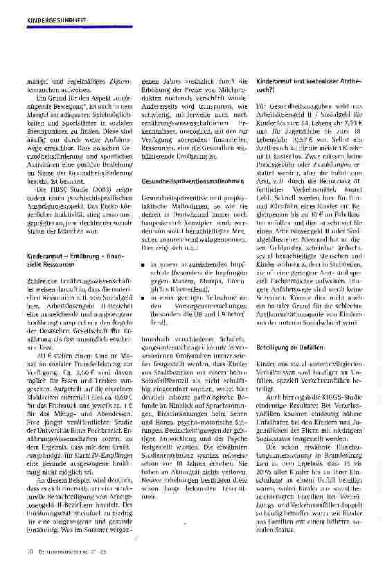 Vorschauseite 2: Kinderarmut und Gesundheit