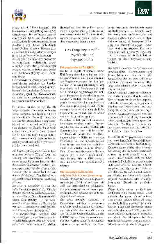 Vorschauseite 2: DRG: Die Herausforderungen gehen weiterInvestitionsfinanzierung, Psychiatrie und Psychosomatik sowie Förderprogramm Pflege