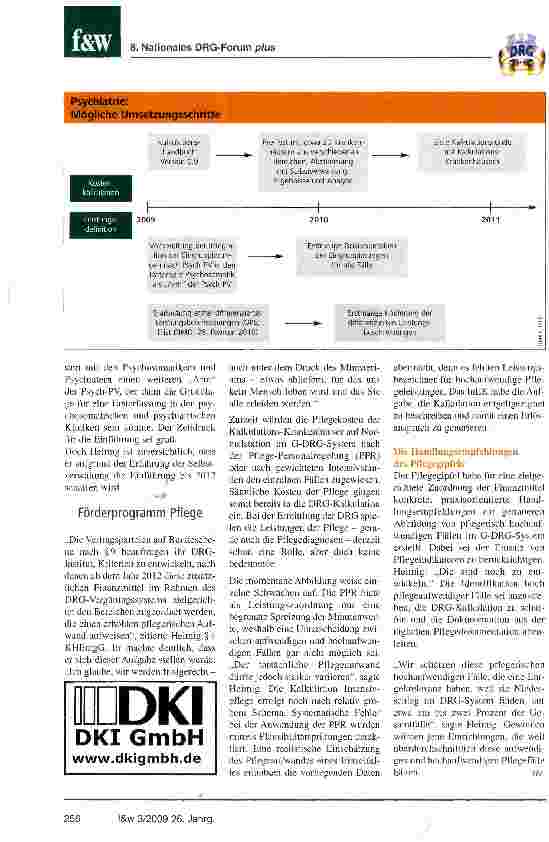 Vorschauseite 3: DRG: Die Herausforderungen gehen weiterInvestitionsfinanzierung, Psychiatrie und Psychosomatik sowie Förderprogramm Pflege