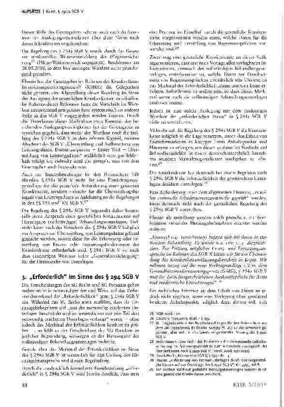 Vorschauseite 4: § 294a SGB V1 - eine Ermächtigungsgrundlage für gesetzliche Krankenkassen zur Herausgabe von Behandlungsunterlagen?