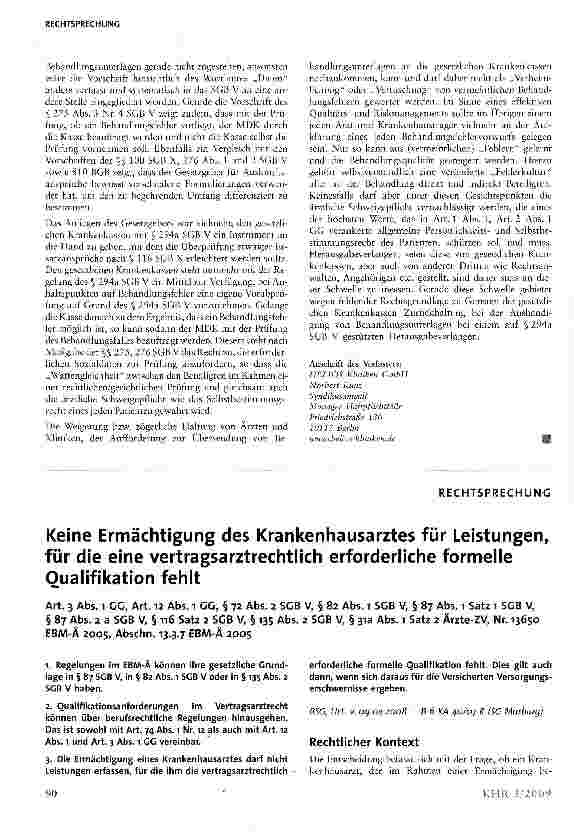 Vorschauseite 6: § 294a SGB V1 - eine Ermächtigungsgrundlage für gesetzliche Krankenkassen zur Herausgabe von Behandlungsunterlagen?