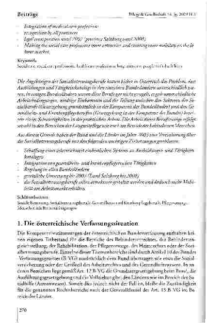 Vorschauseite 2: Die Neustrukturierung der Sozialbetreuungsberufe in Österreich
